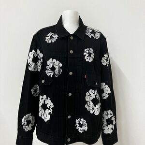 DENIM TEARS x Levi's "Type II" All Over Wreath Jacket Black Large New condition